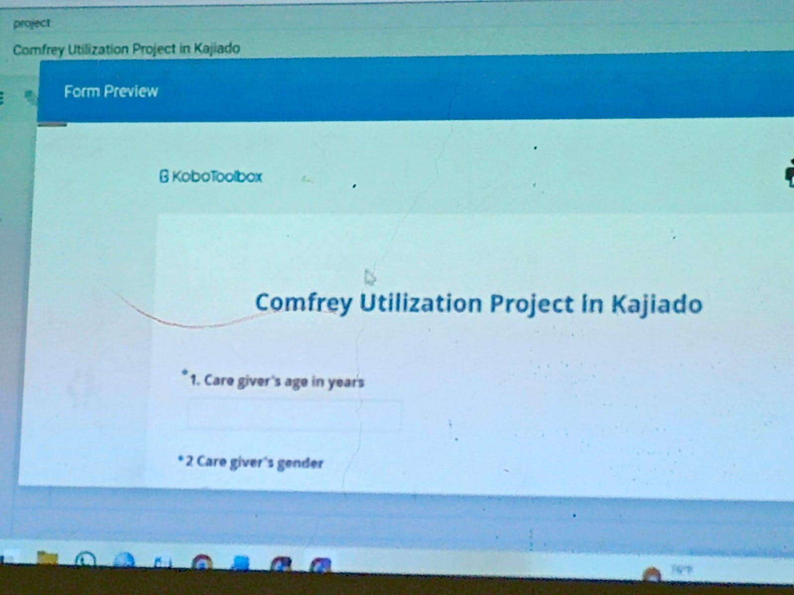 Comfrey Utilization Project digital data collection form by SELMATRAC in Kajiado, Kenya